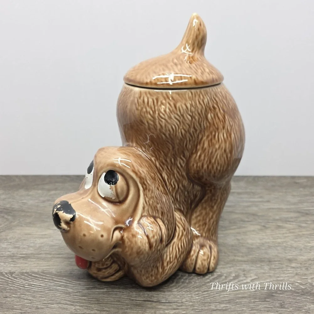 Vintage McCoy Brown Hound Dog Cookie Jar #0272 Canister